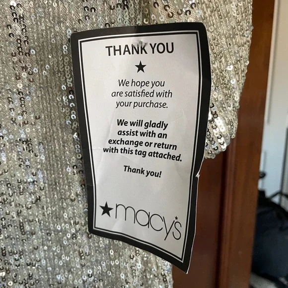 Eliza J Silver Sequin Wrap Dress with V-Neck - Picture 4 of 8